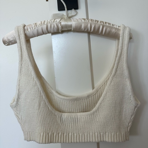 WeWoreWhat Scoop Chunky Cozy Stitch Pull On Bra Top - Cream L - Picture 6 of 6